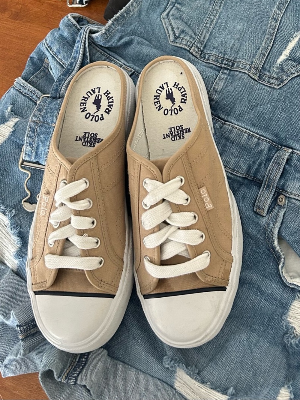 Polo by Ralph Lauren Tan Canvas Slip-On Sneakers